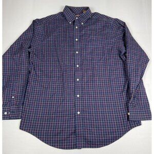 Roundtree & Yorke Men’s LT Blue Plaid Gold Label Non-Iron Long Sleeve Shirt